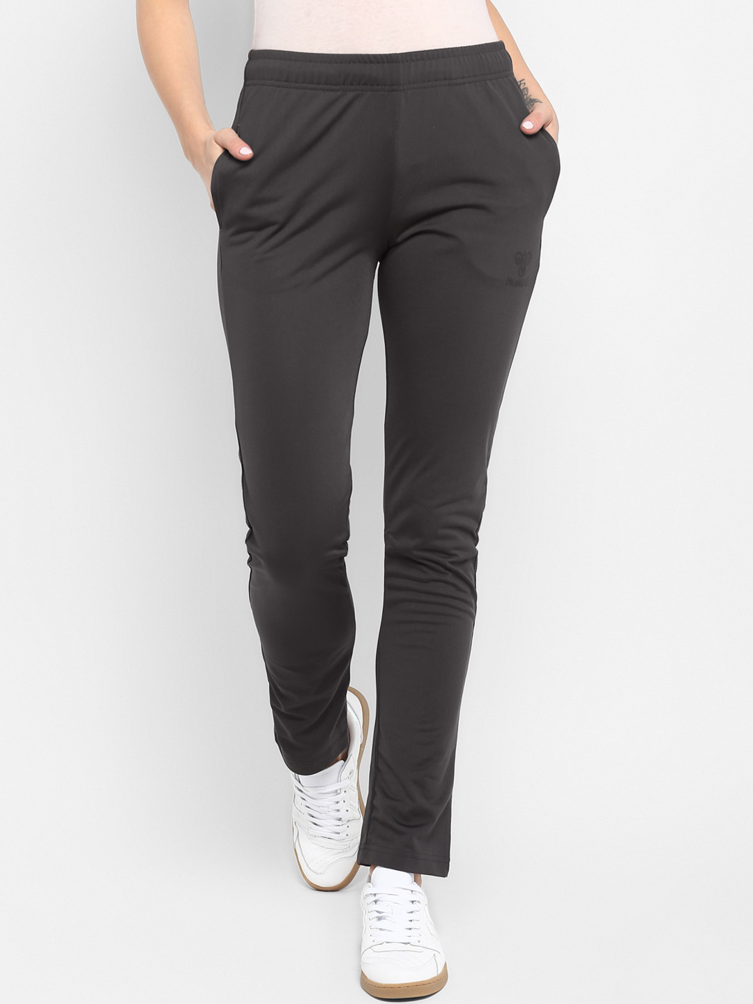 Buy Hummel Women Grey Solid Track Pants Track Pants for Women