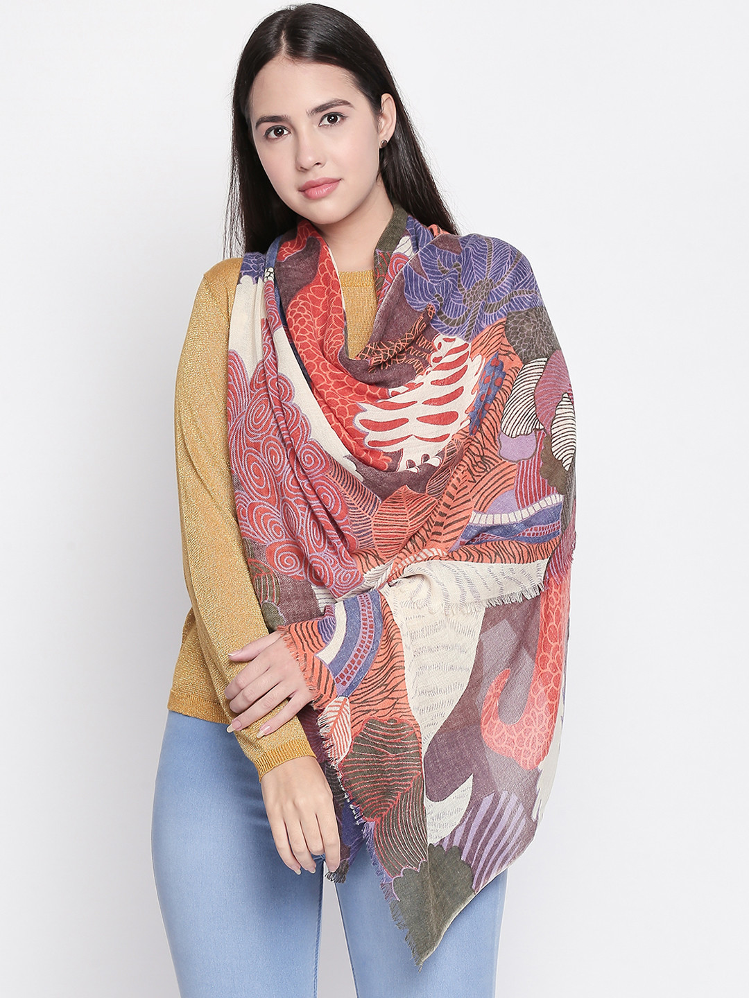 Buy Style Quotient Multicoloured Printed Scarf Scarves for Women