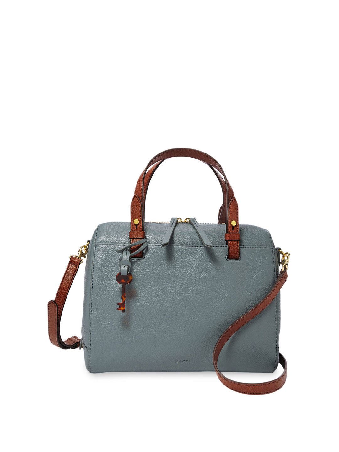 Buy Fossil Blue Solid Leather Handheld Bag Handbags for Women