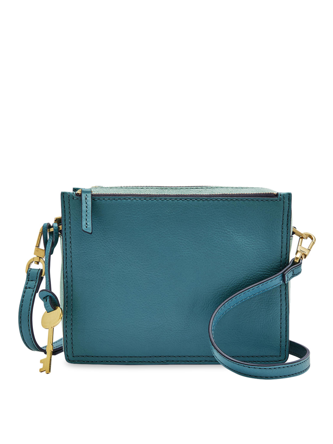 Buy Fossil Blue Solid Leather Sling Bag Handbags for Women 10730924