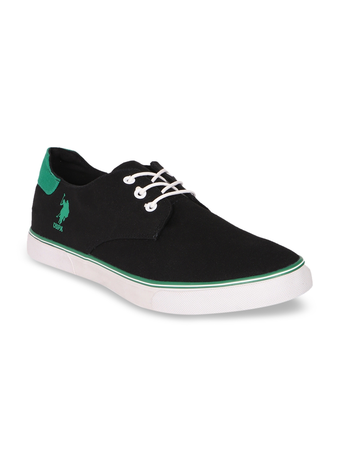 polo black leather sneakers