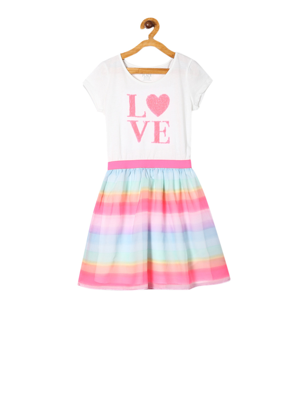 Buy The Childrens Place Girls Printed White Fit And Flare Dress
