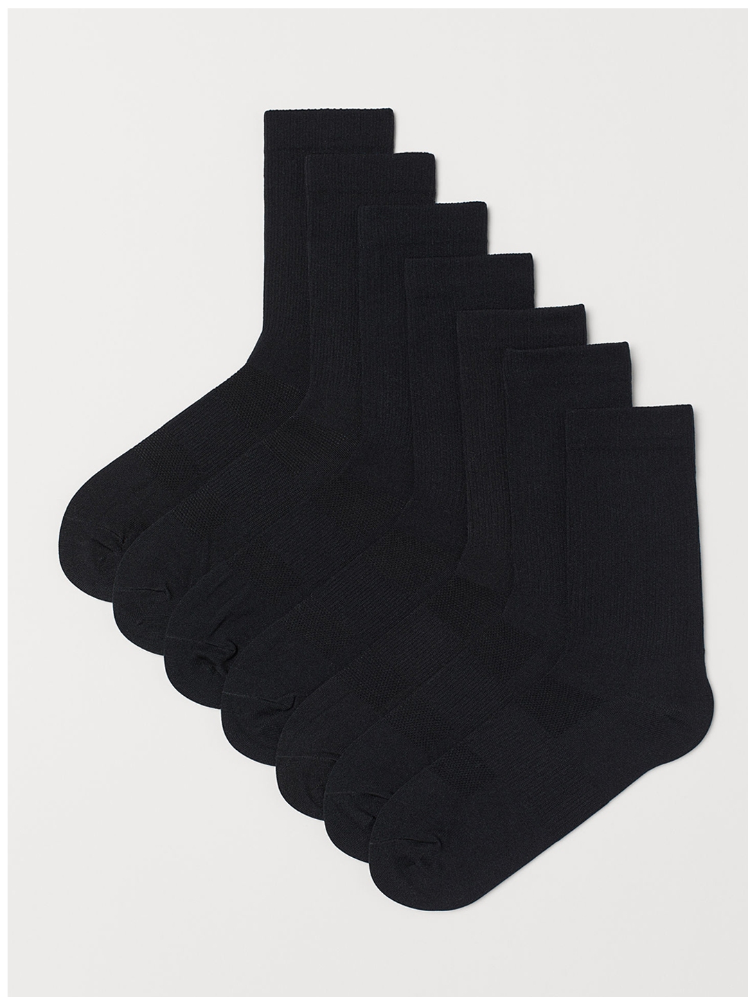 Buy H&M Men Black Solid 7 Pack Sports Socks - Socks for Men 10576902 ...