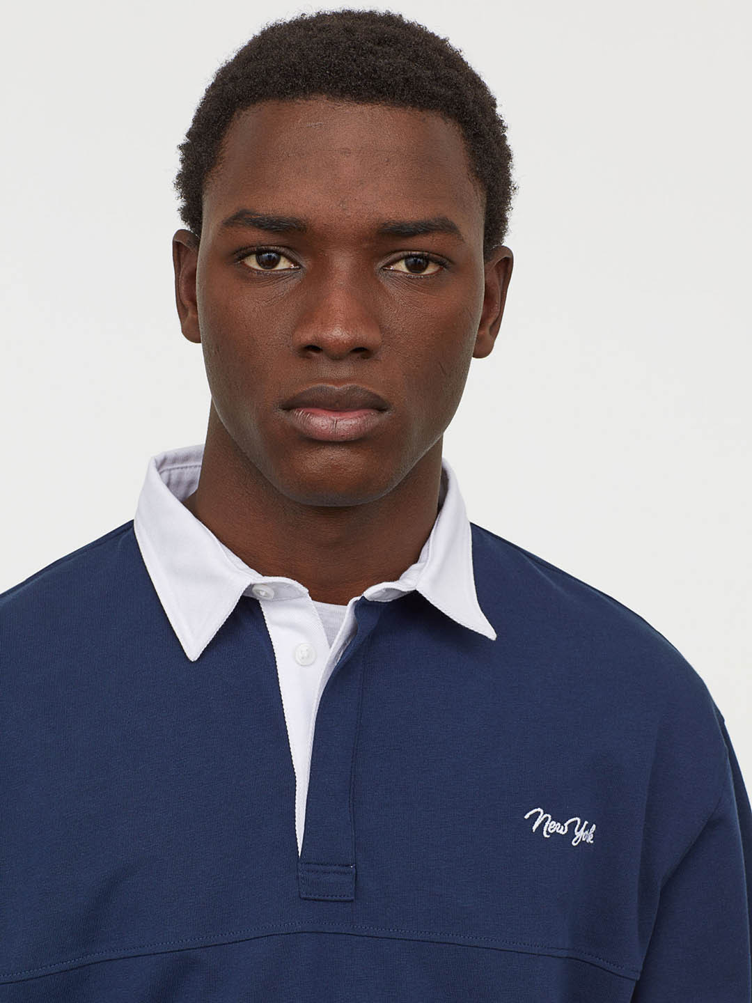 Buy H&M Men Blue Solid Cotton Rugby Shirt Sweatshirts for Men 10577070 Myntra