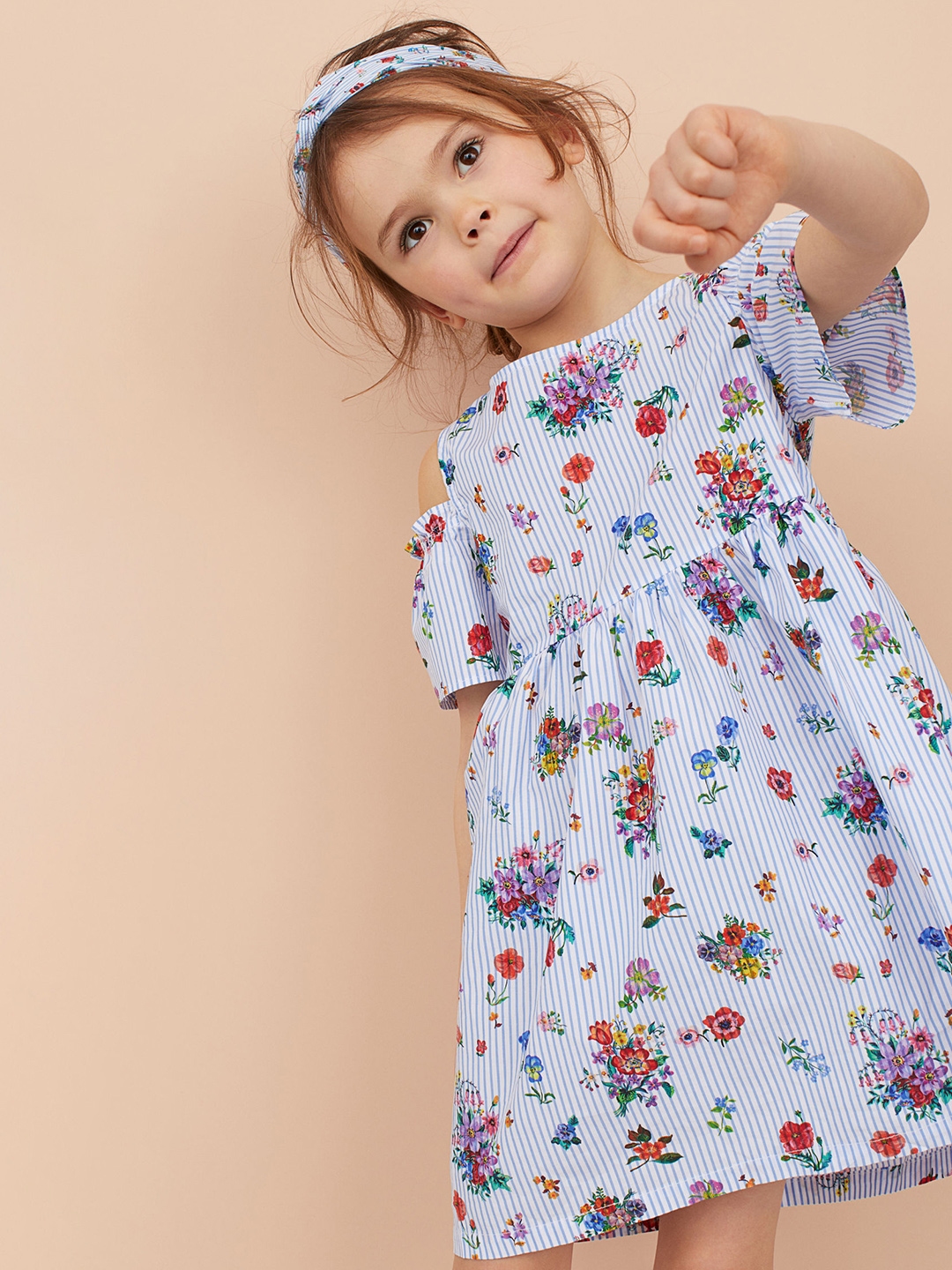 Buy H&M Girls Blue Cold Shoulder Dress - Dresses for Girls 10574530 ...