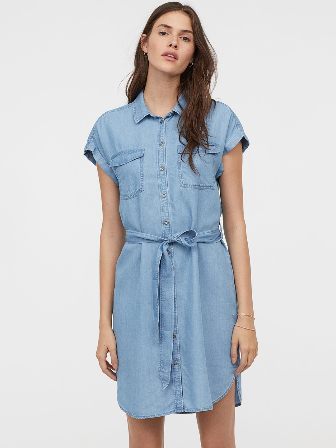 Buy H&M Blue Denim Lyocell Dress Dresses for Women 10574504 Myntra
