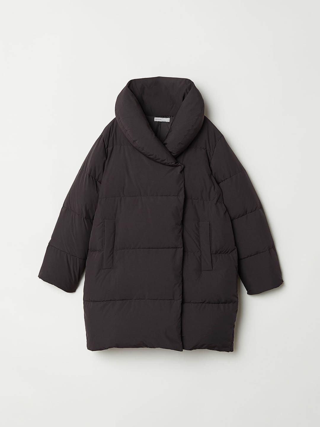 Buy H&M Women Black Solid Long Down Jacket Jackets for Women 10575102