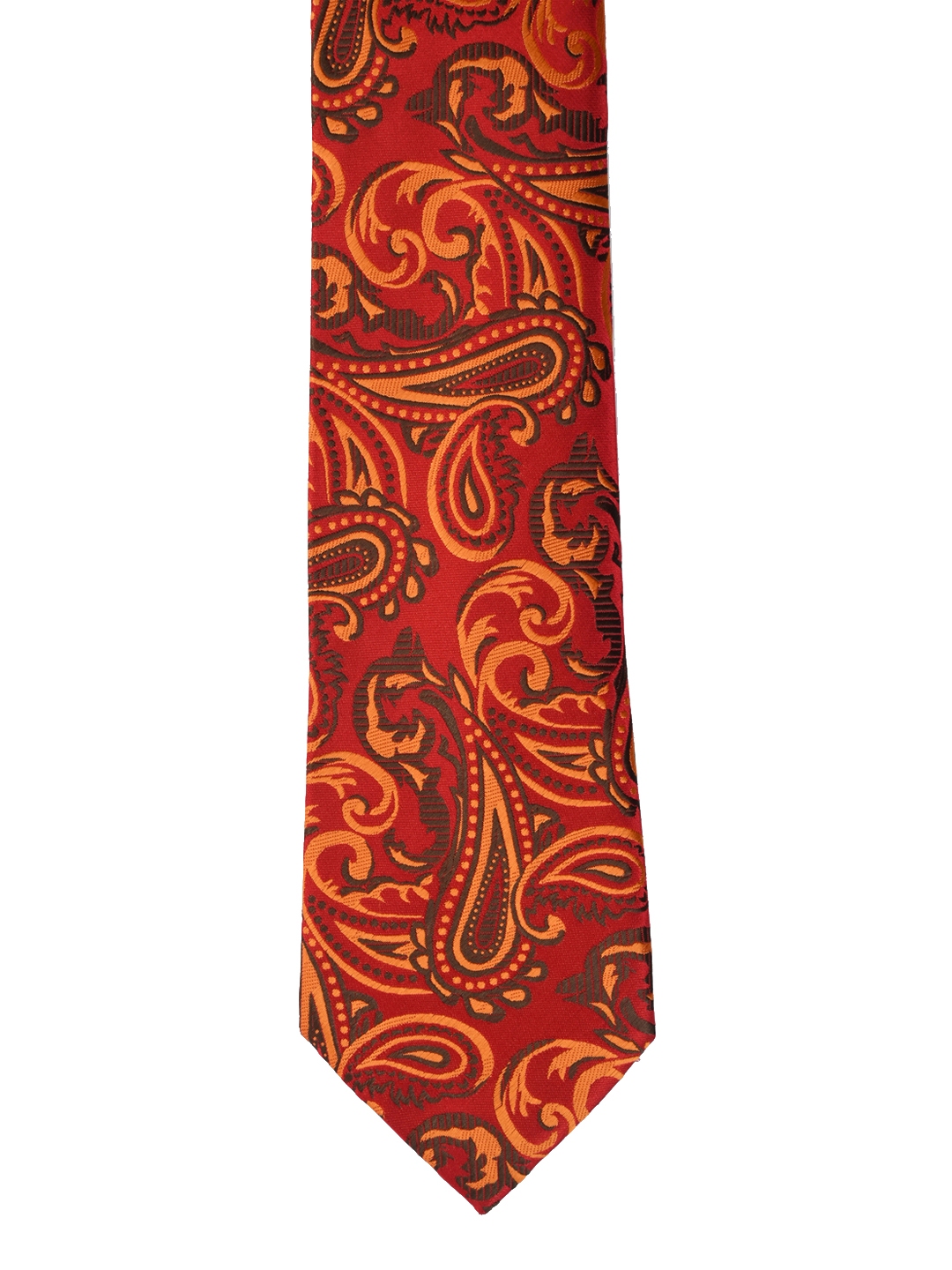 Buy Calvadoss Red & Yellow Woven Design Broad Tie - Ties for Men ...
