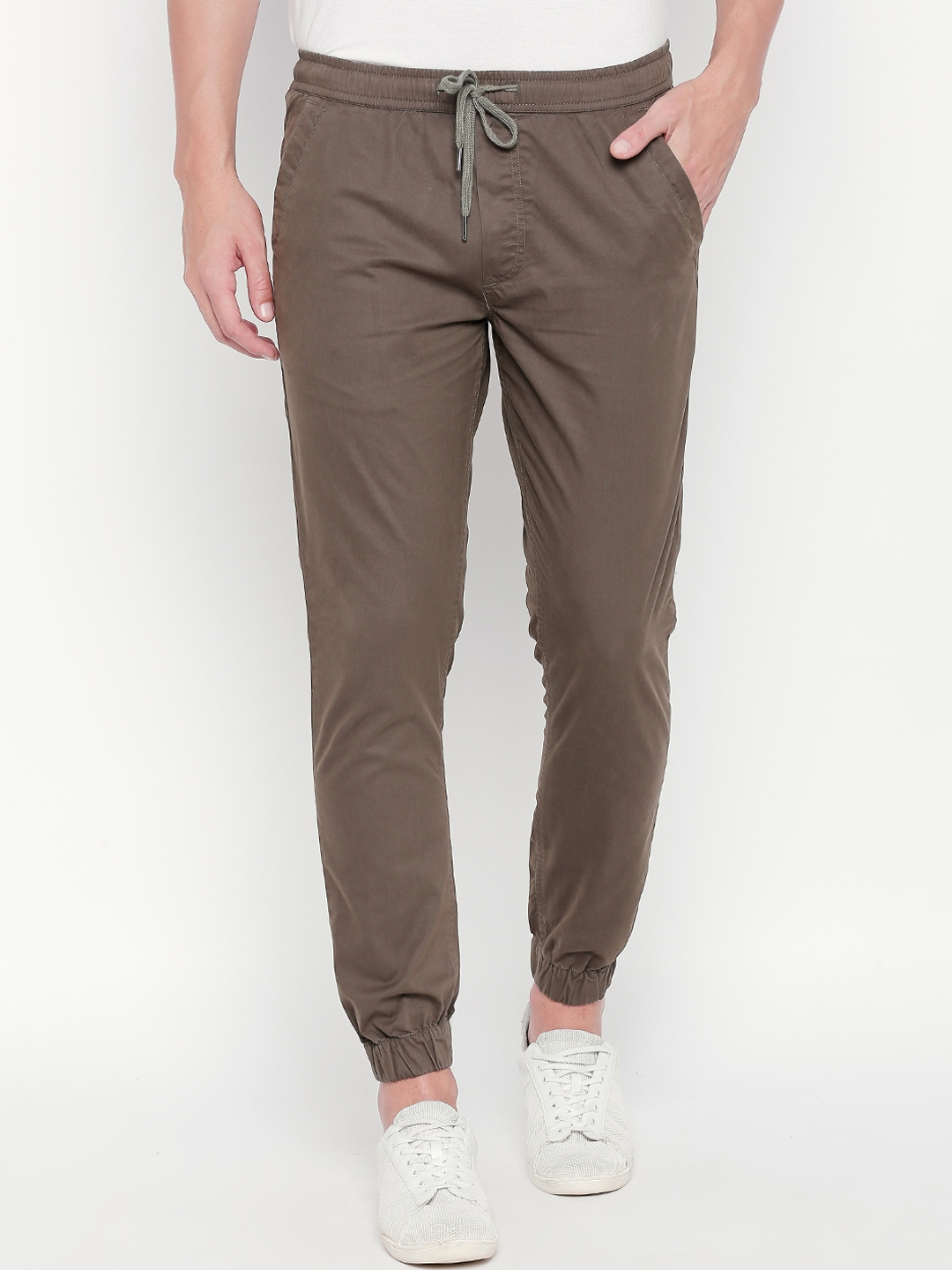 Buy Urban Ranger By Pantaloons Men Brown Slim Fit Solid Joggers ...