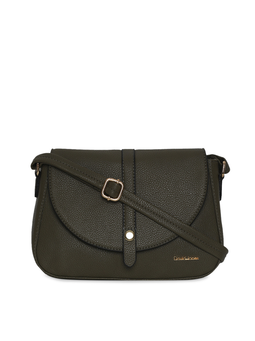 Buy David Jones Olive Green Solid Sling Bag Handbags for
