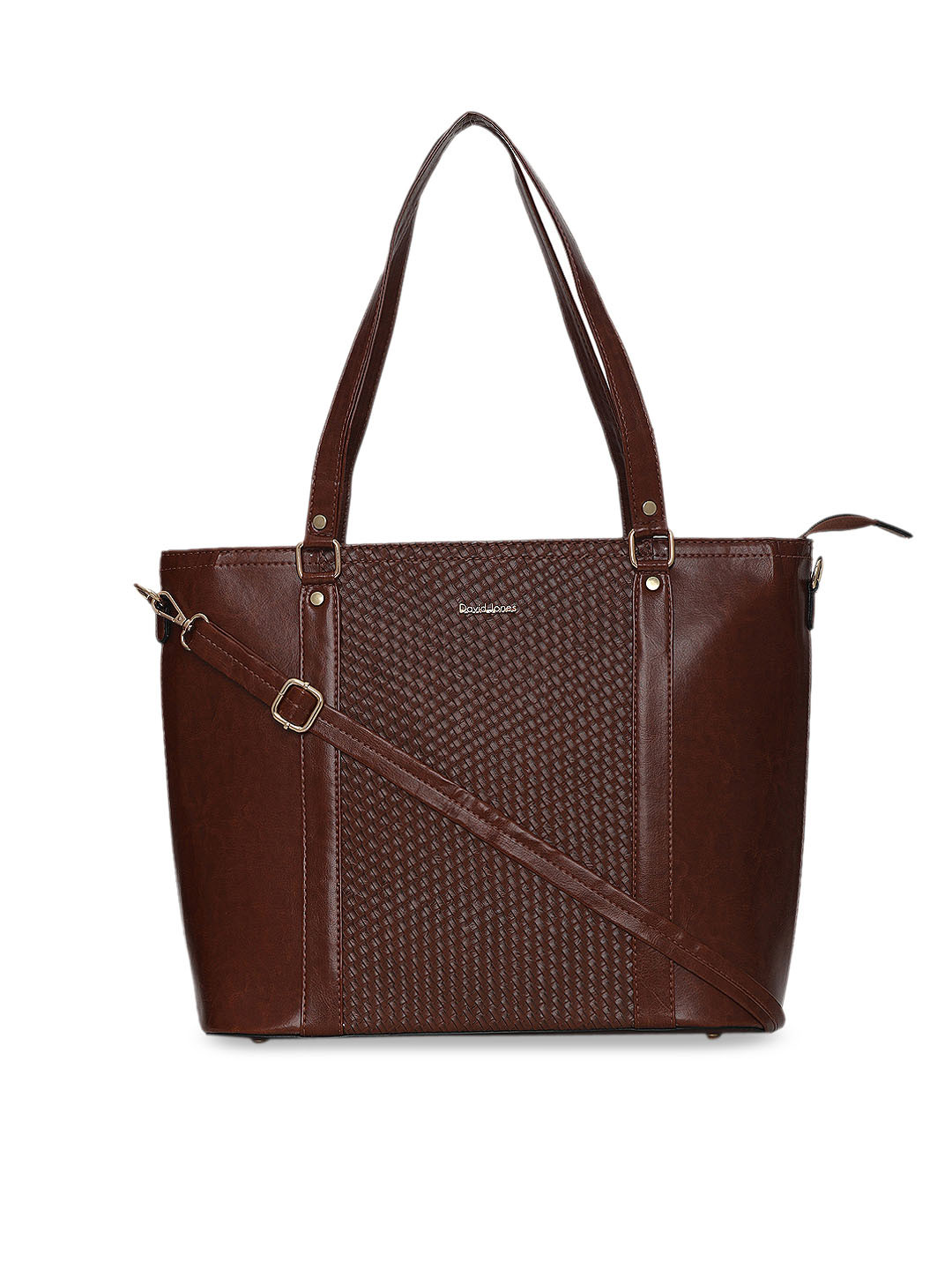 Buy David Jones Brown Self Design Shoulder Bag Handbags for Women