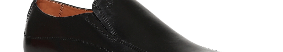Buy Arrow Men Black Solid Formal Leather Slip Ons - Formal Shoes for ...