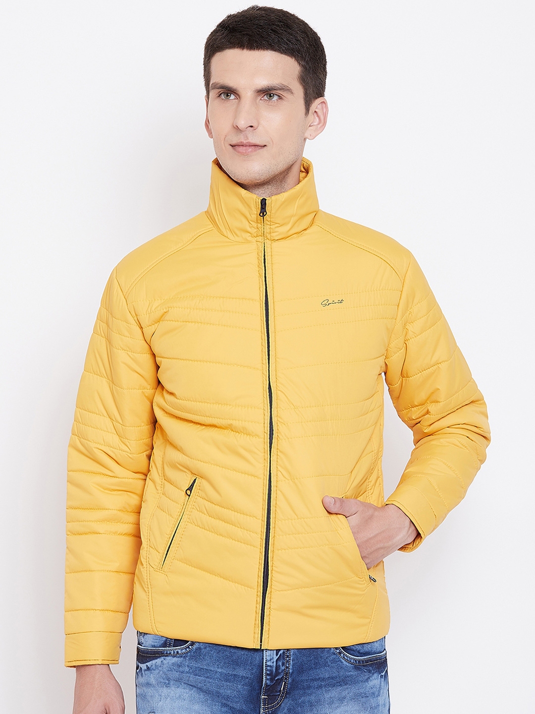 Buy Spirit Men Yellow Solid Padded Jacket - Jackets for Men 10600884 ...