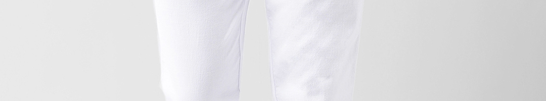 Buy COBB Men White Slim Fit Solid Chinos - Trousers for Men 10603584 ...