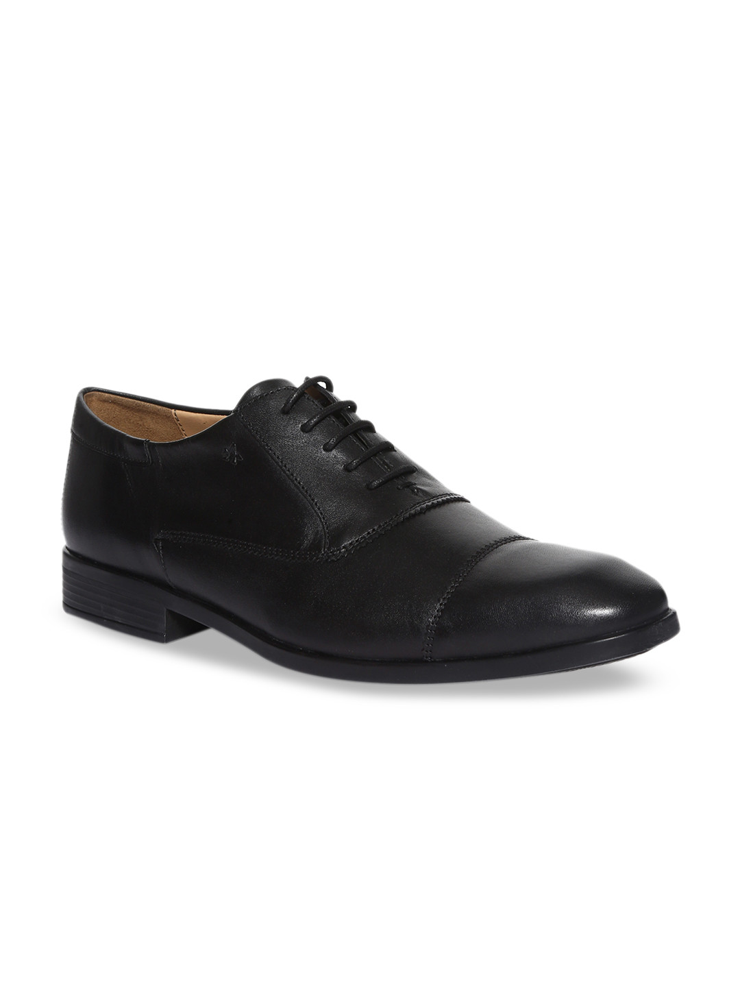 Buy Arrow Men Black Solid Leather Oxfords - Formal Shoes ...