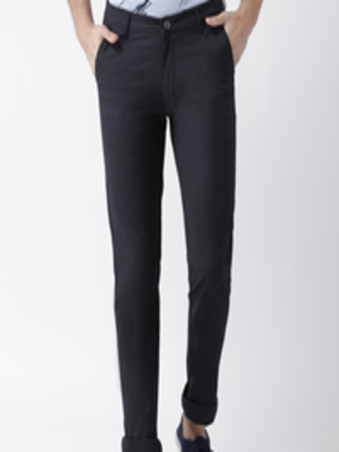 Buy COBB Men Black Slim Fit Solid Chinos - Trousers for Men 10603604 ...