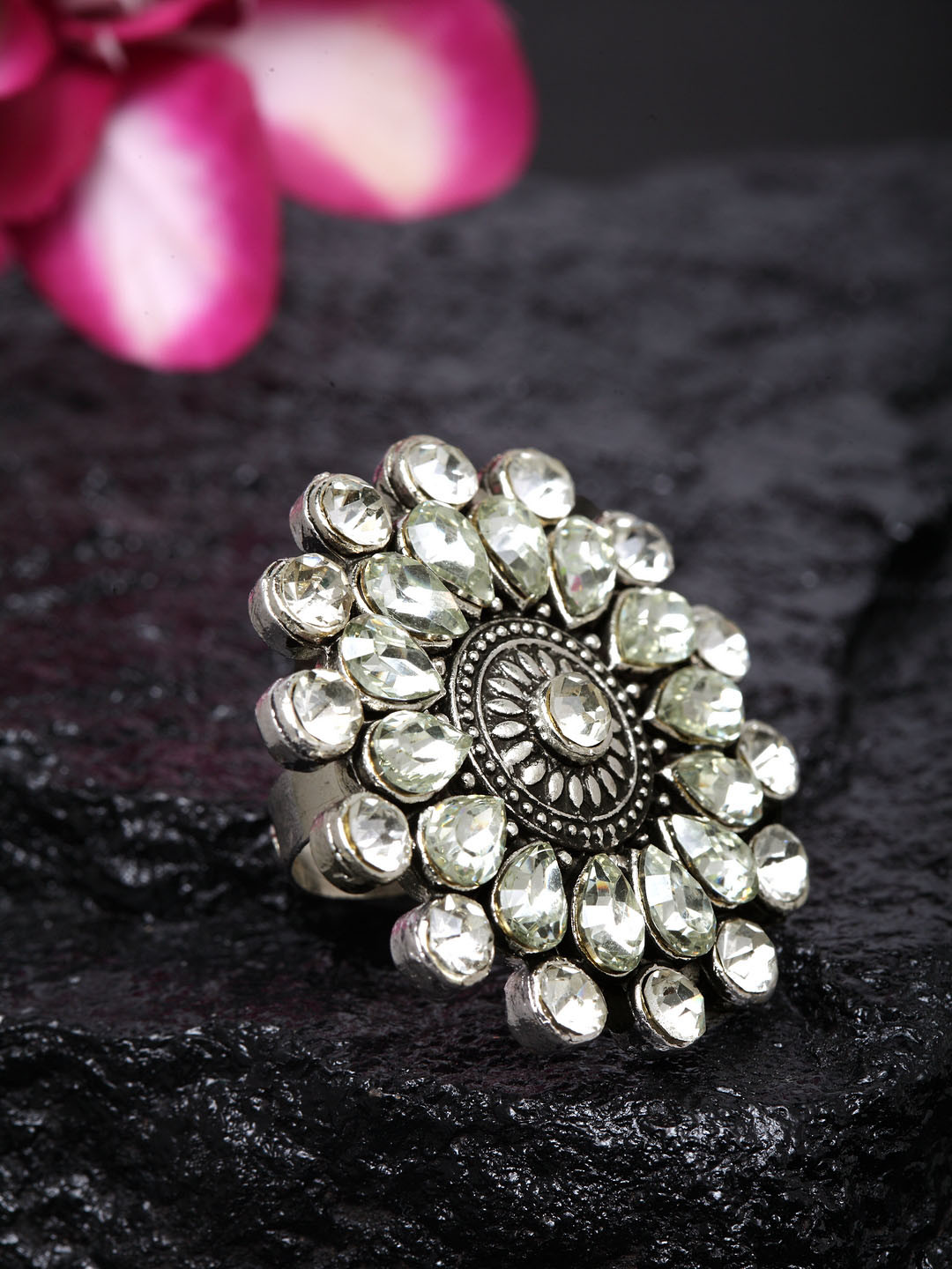 Buy Women Silver Plated Adjustable Finger Ring Ring for Women