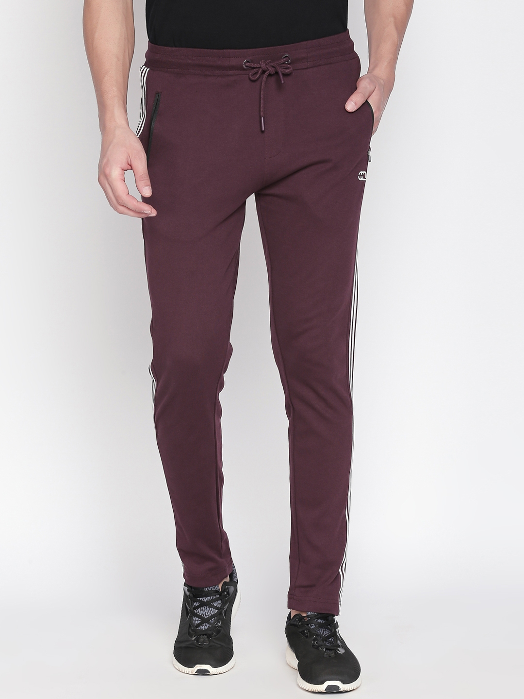 burgundy track pants mens