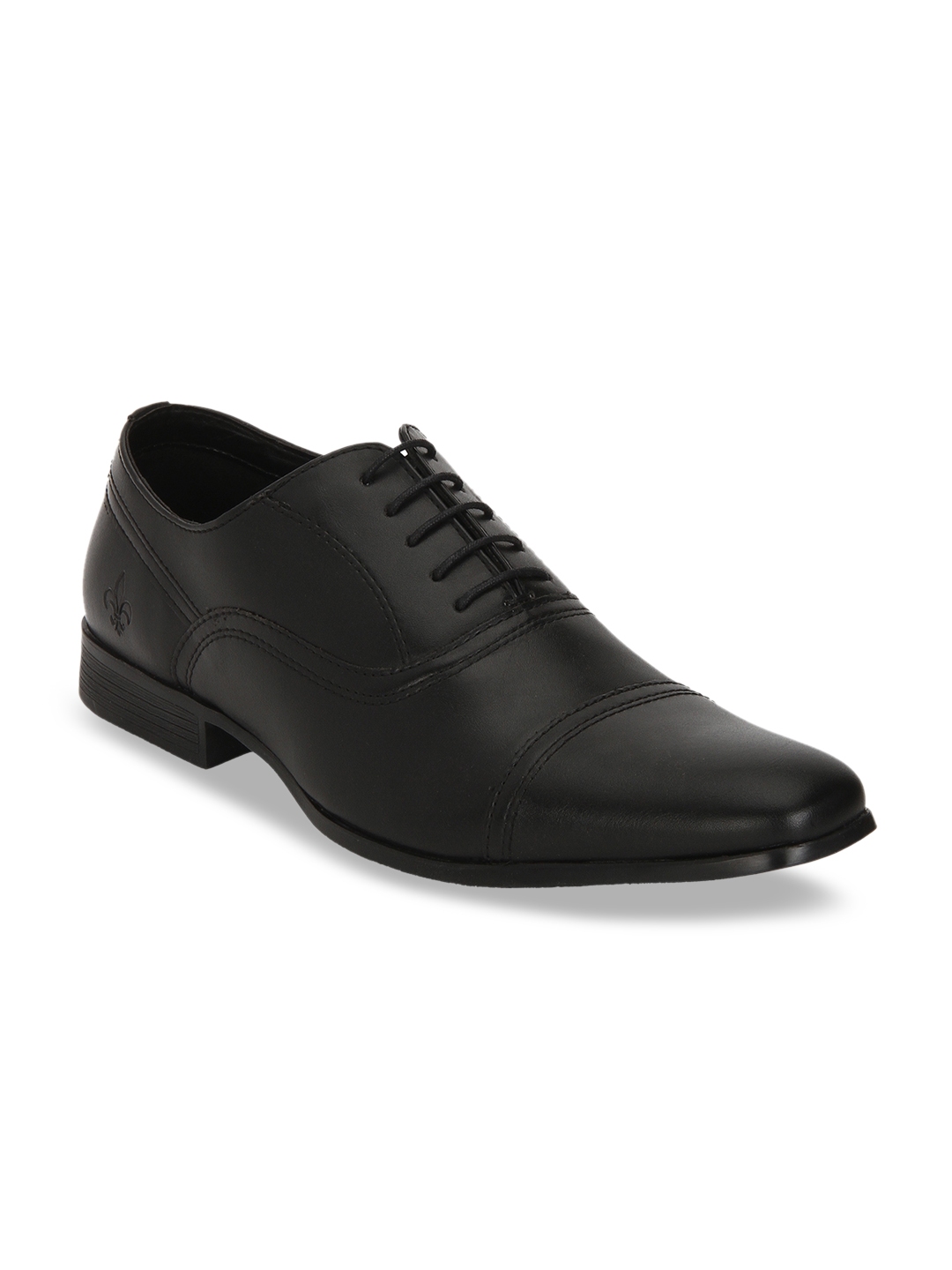 red tape mens black leather formal shoes