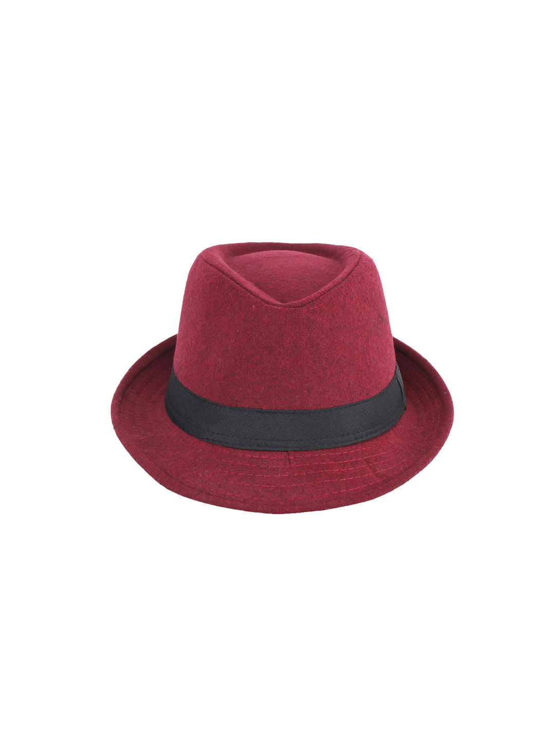 Buy Alvaro Castagnino Men Maroon & Black Solid Fedora Hat Hat for Men