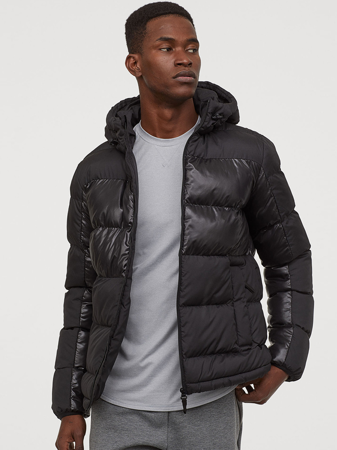 Buy H&M Men Black Solid Padded Outdoor Jacket Jackets for Men