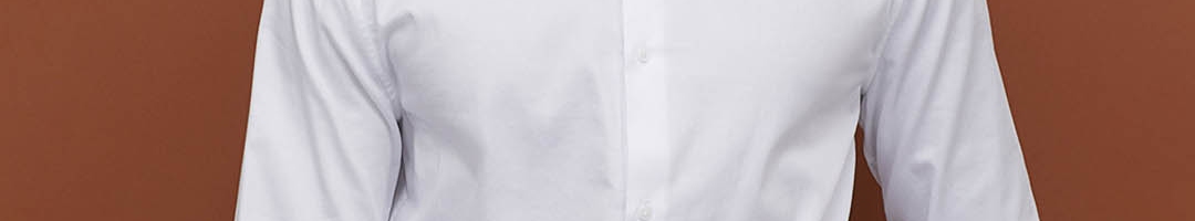 Buy H&M Men White Solid Cotton Shirt Slim Fit - Shirts for Men 11310078 ...