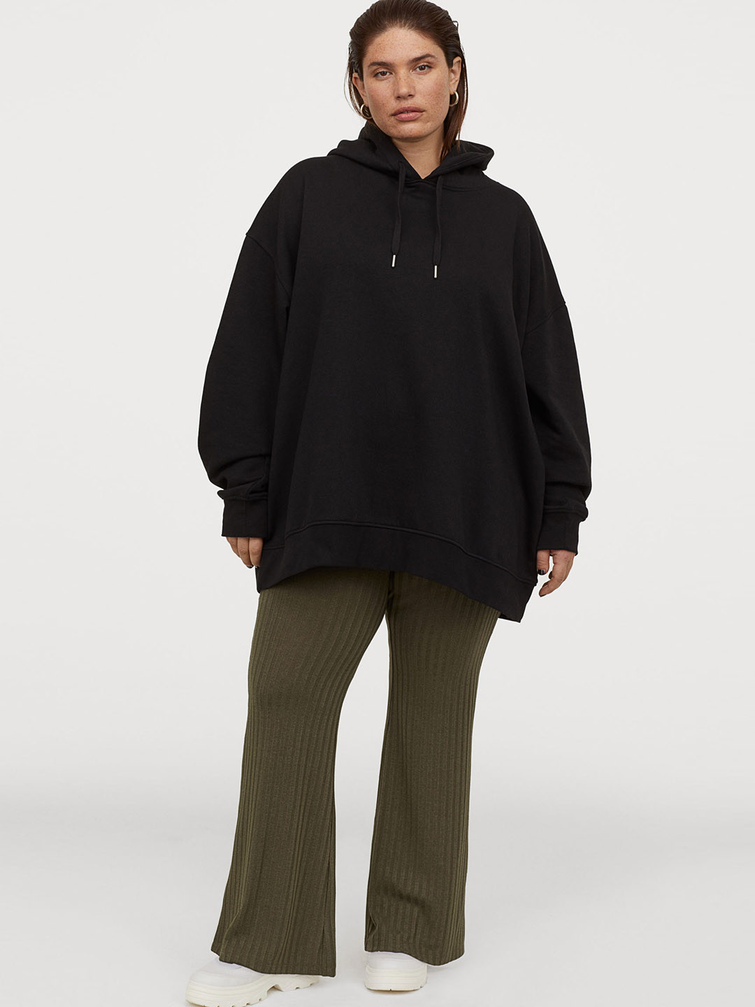 Buy H&M+ Women Ribbed Jazz Sustainable Trousers Trousers for Women