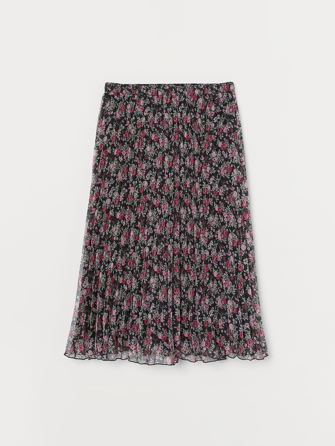 Buy H&M Women Black & Red Printed Pleated Skirt Skirts for Women