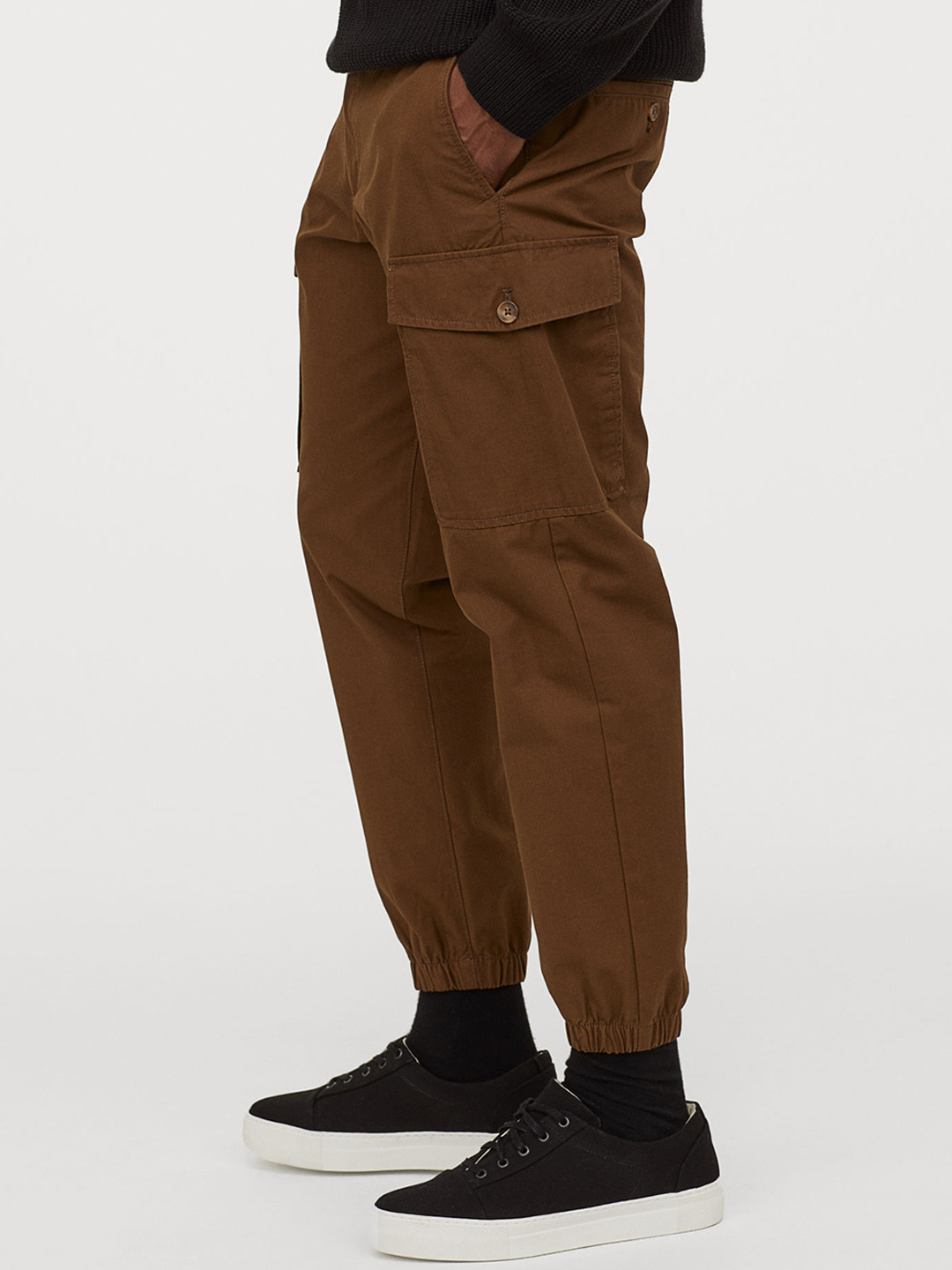Buy H&M Men Brown Solid Cotton Cargo Trousers Trousers for Men 11309888 Myntra
