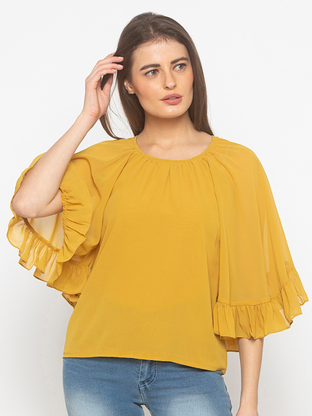Buy Iti Women Yellow Solid A Line Top Tops for Women 11315528 Myntra