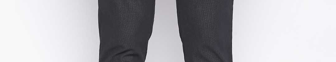Buy BYFORD By Pantaloons Men Charcoal Slim Fit Self Design Regular ...