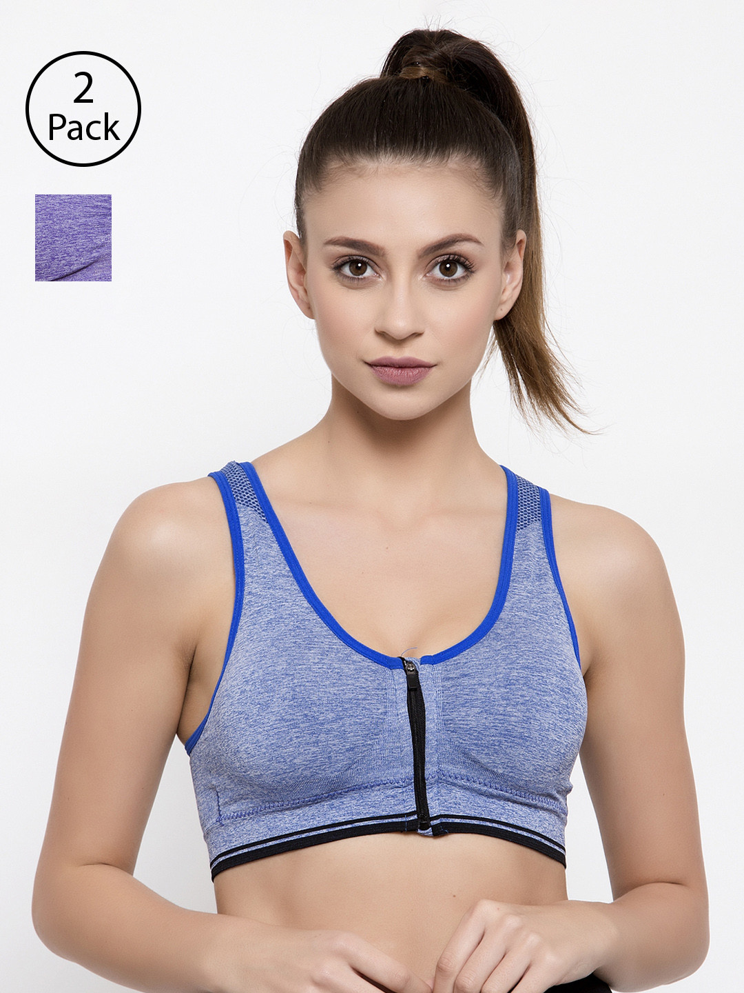 Buy Friskers Pack Of 2 Solid Non Wired Lightly Padded Sports Bras O