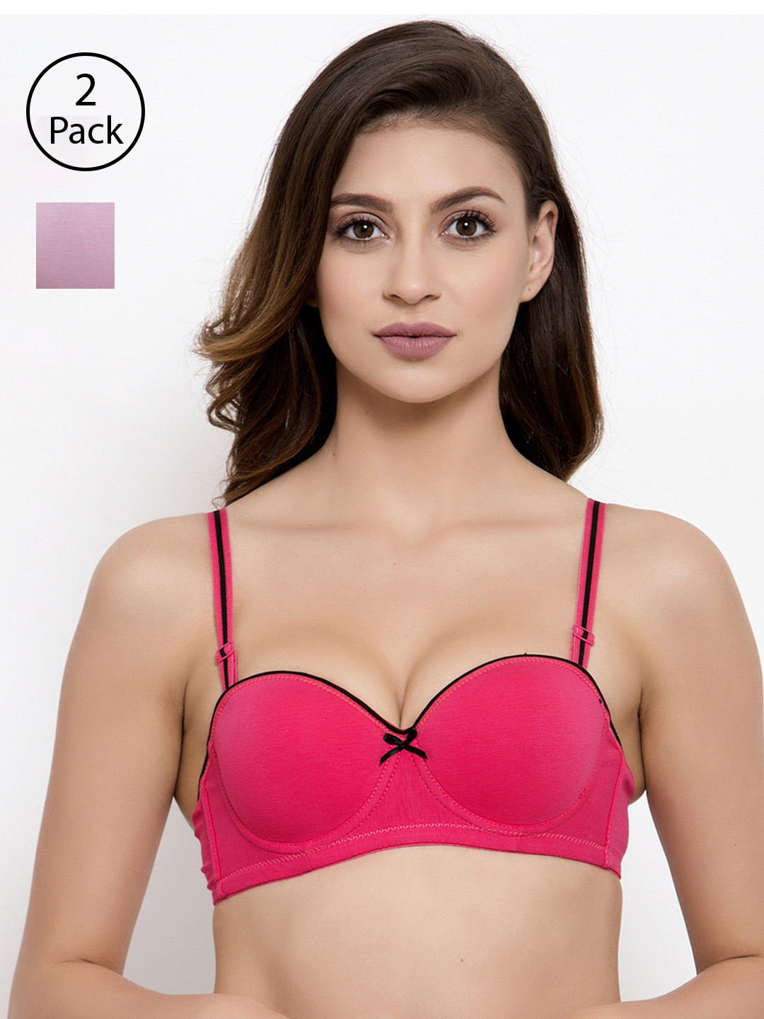 Buy Friskers Pack Of 2 Solid Underwired Lightly Padded Bras
