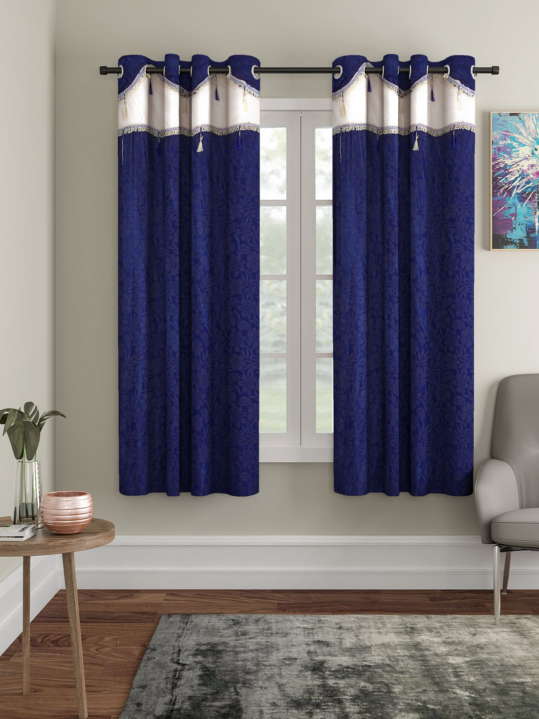 Buy Cortina Blue Set Of 2 Window Curtains Curtains And Sheers for