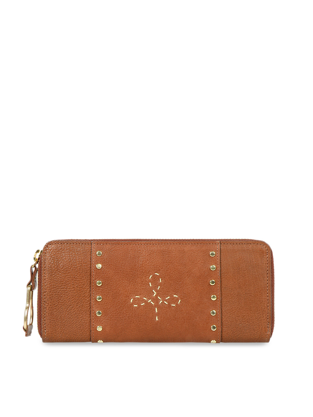 Buy Hidesign Women Tan Brown Solid Leather Zip Around Wallet Wallets