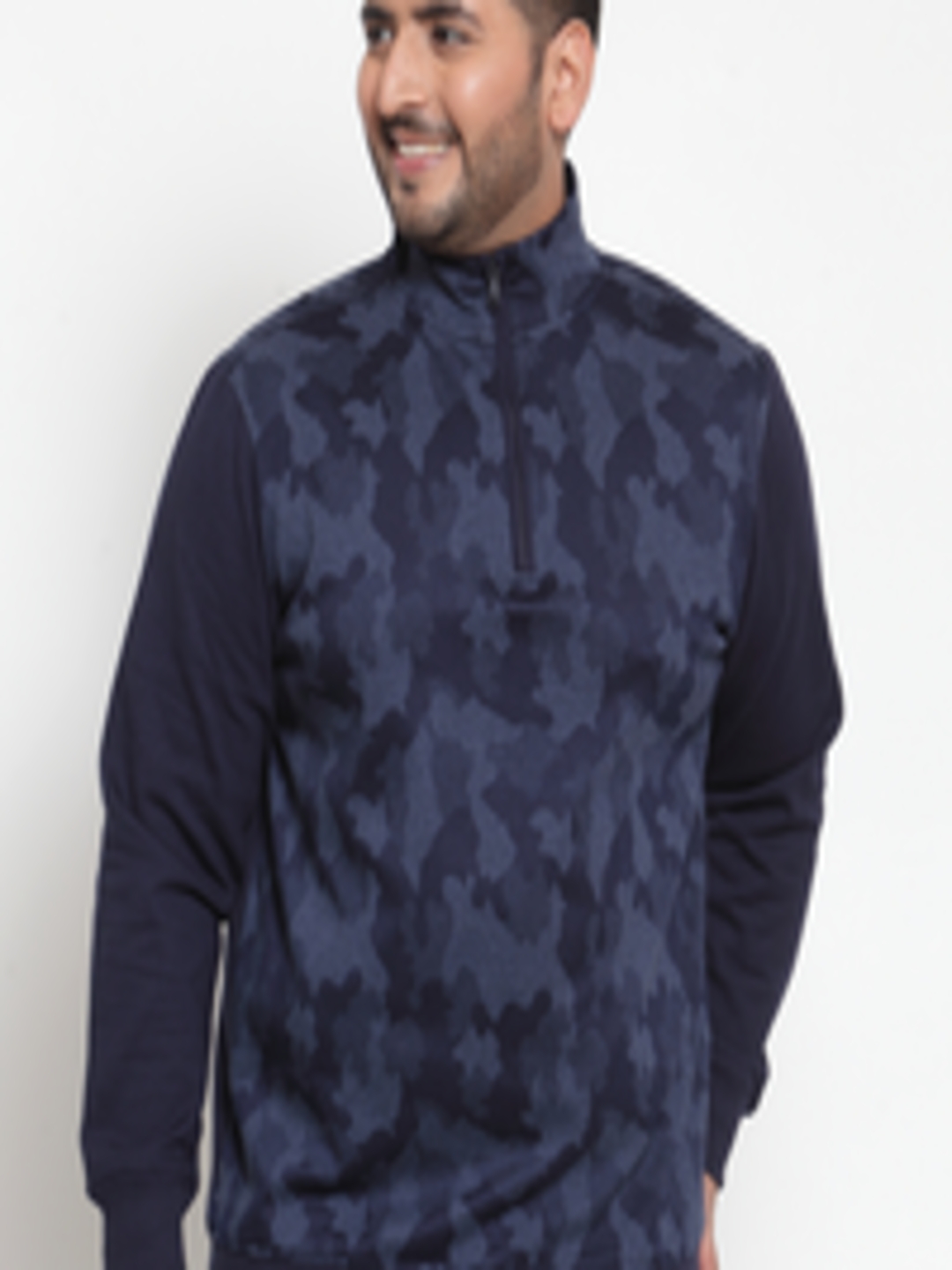 Buy PlusS Men Navy Blue Printed Sweatshirt - Sweatshirts for Men ...