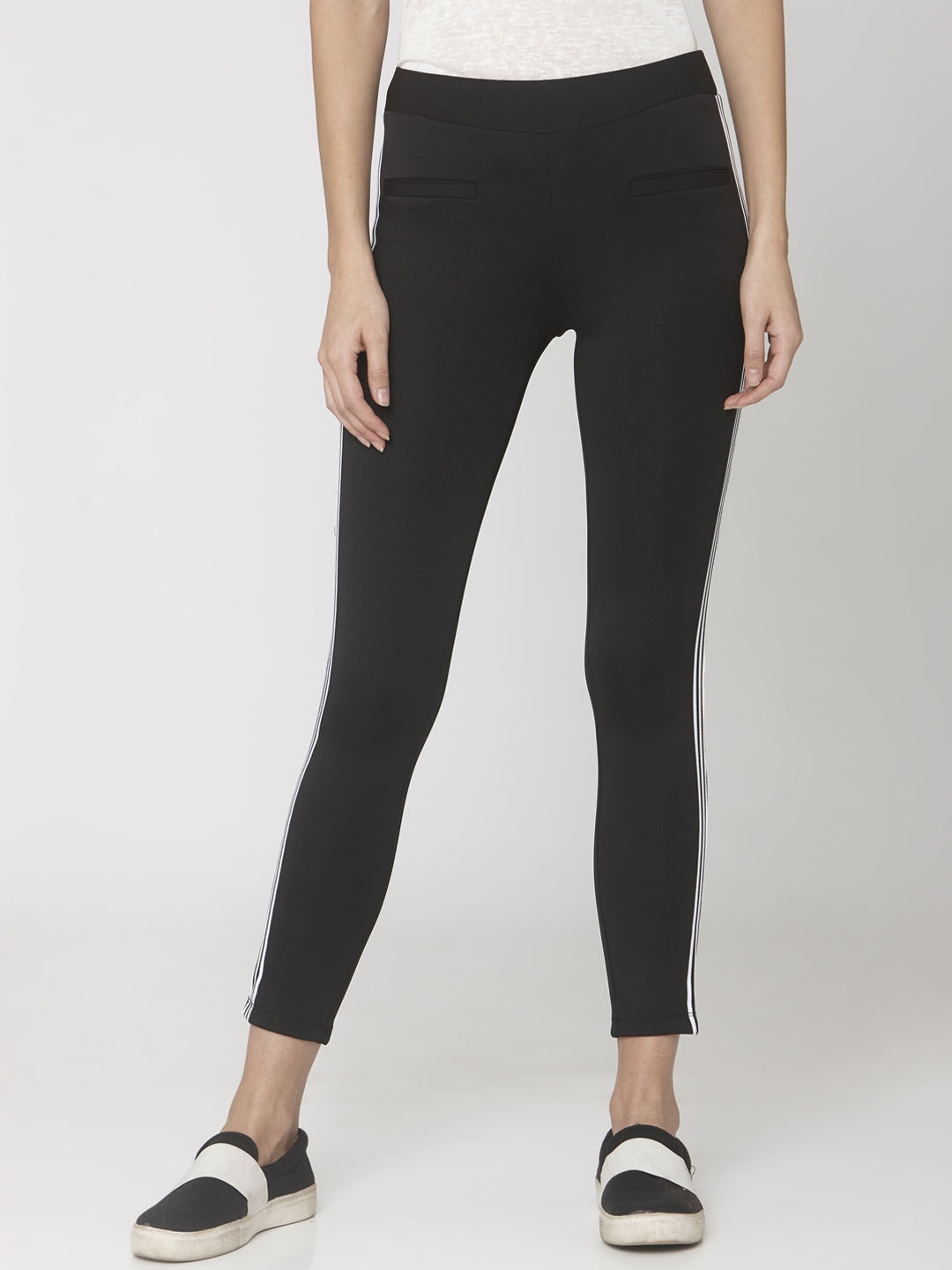 Buy Smarty Pants Women Black Solid Slim Fit Treggings - Jeggings for ...