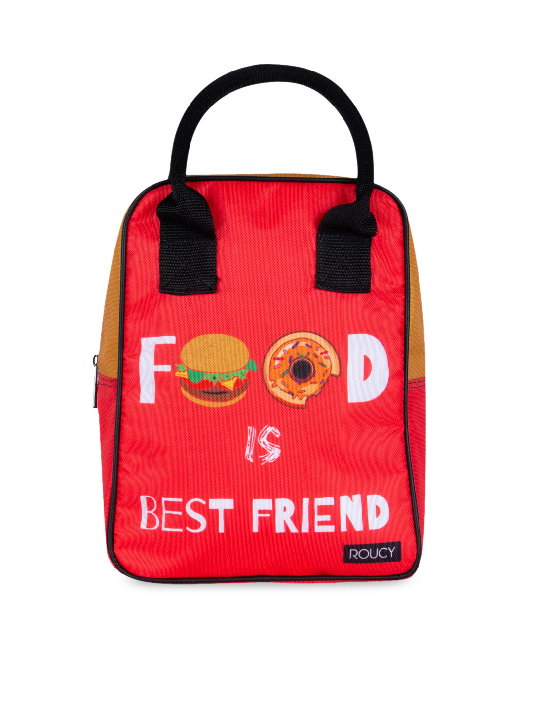 Buy ROUCY Red & Black Printed Lunch Bag Handbags for Unisex 11348300