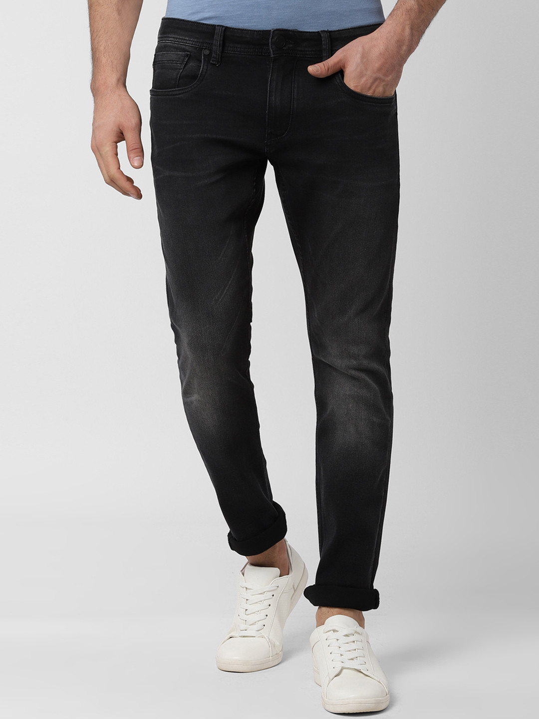 Buy Peter England Casuals Men Black Skinny Fit Mid Rise Clean Look Stretchable Jeans Jeans for