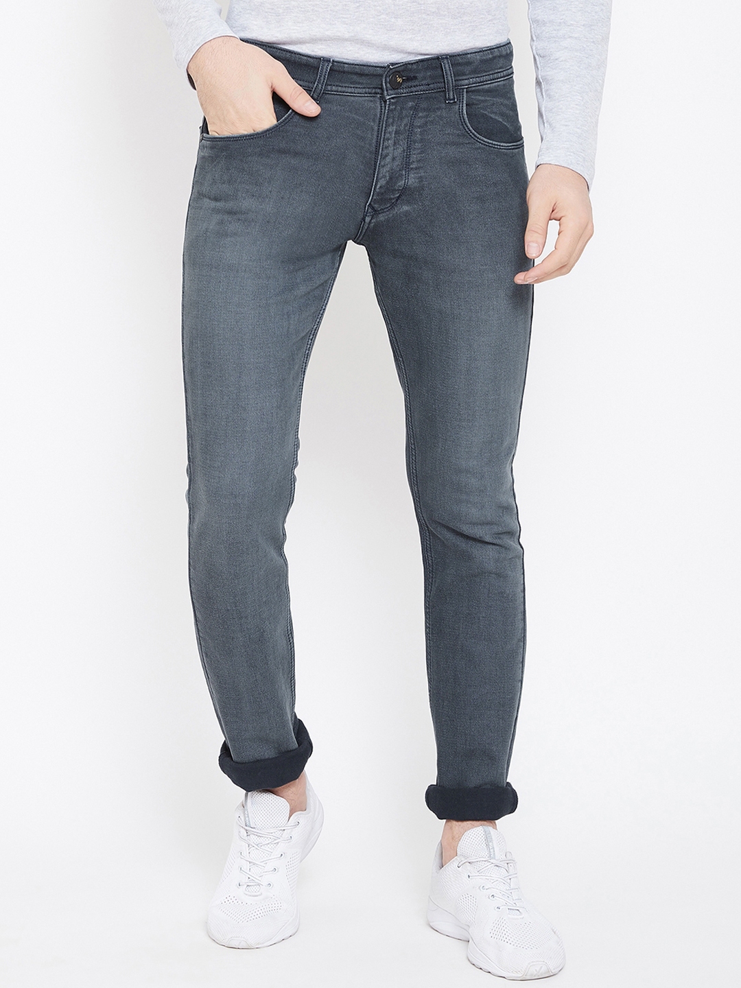 Buy Duke Men Grey Regular Fit Mid Rise Clean Look Jeans - Jeans for Men ...