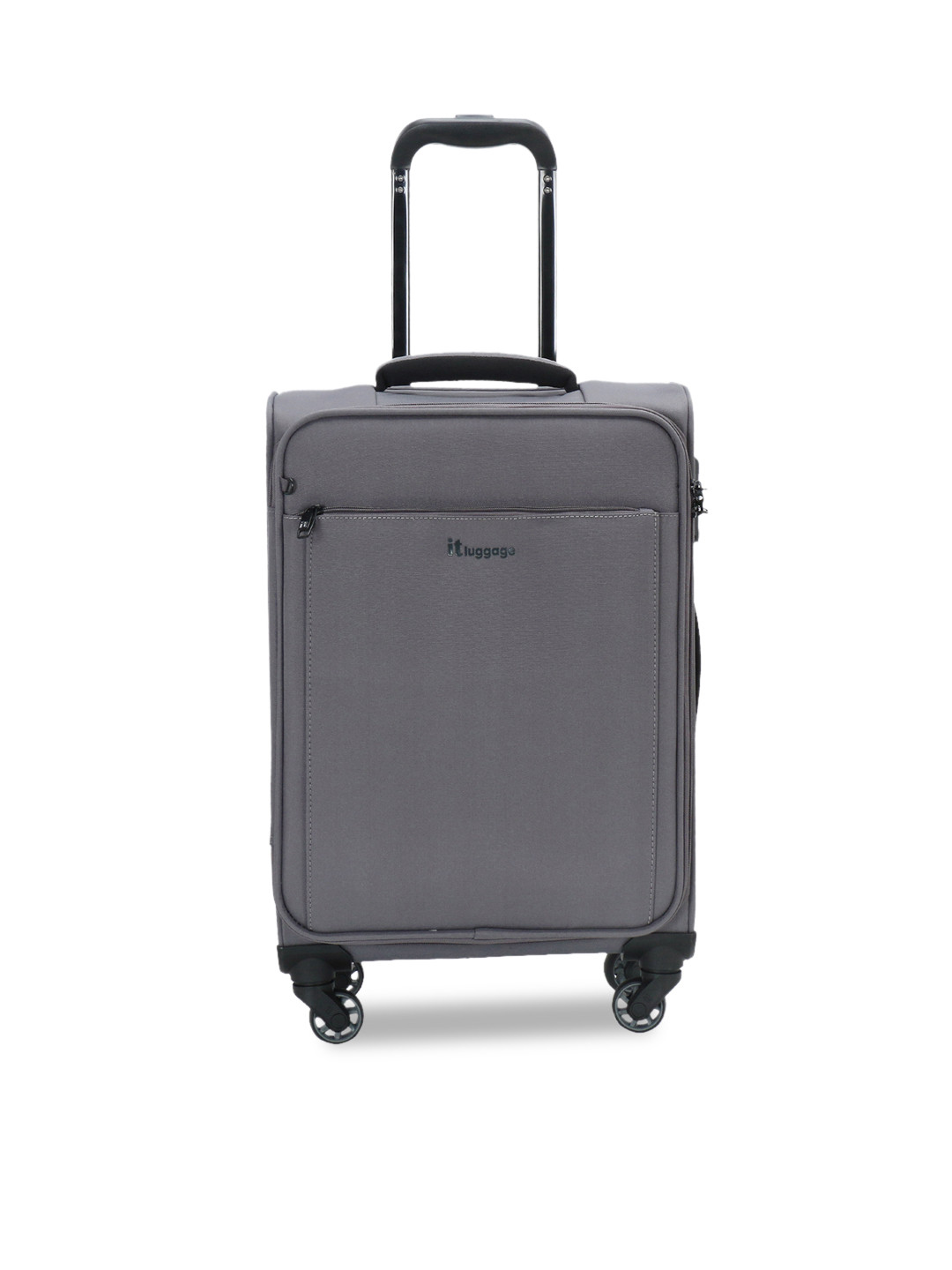 Buy IT Luggage Grey Solid Accentuate Soft Sided Cabin Trolley Suitcase