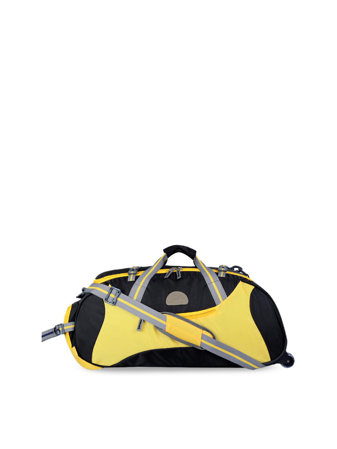Buy Leather World Unisex Yellow & Black 36 Litre Travel Duffel Trolley