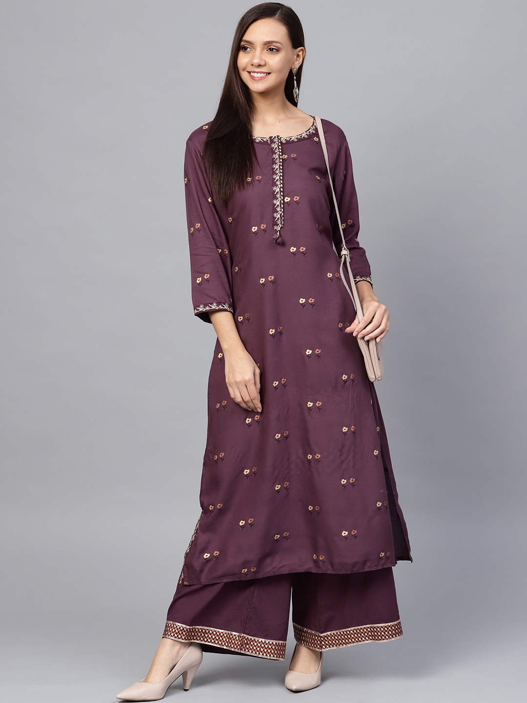 myntra kurti palazzo sale