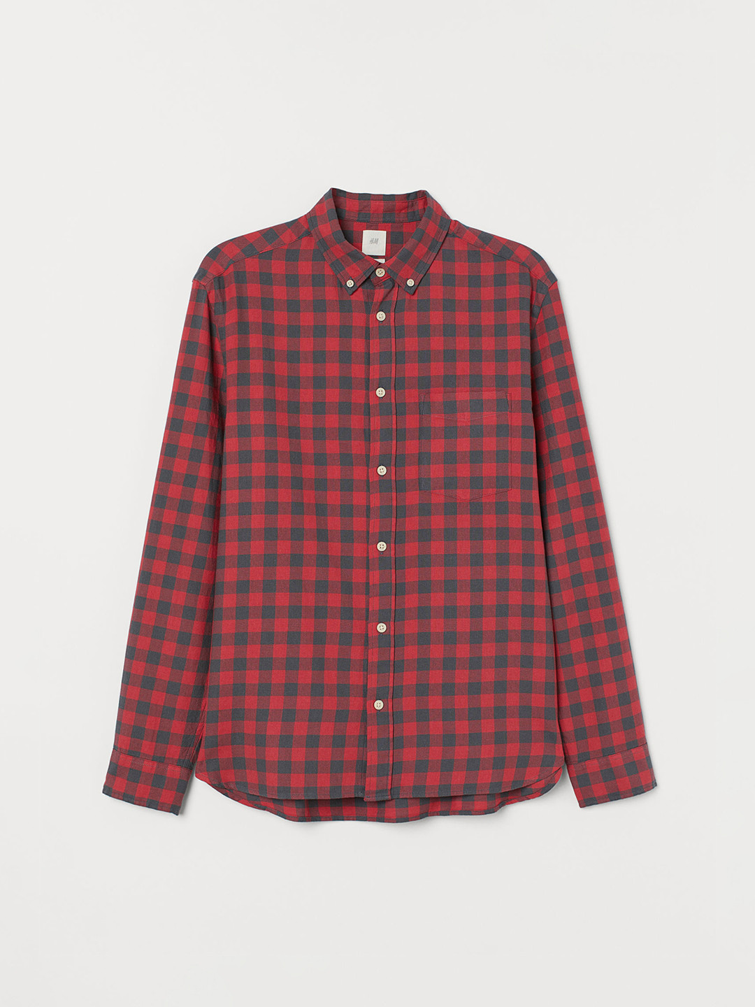 Buy H&M Men Red & Green Cotton Shirt Regular Fit Shirts for Men