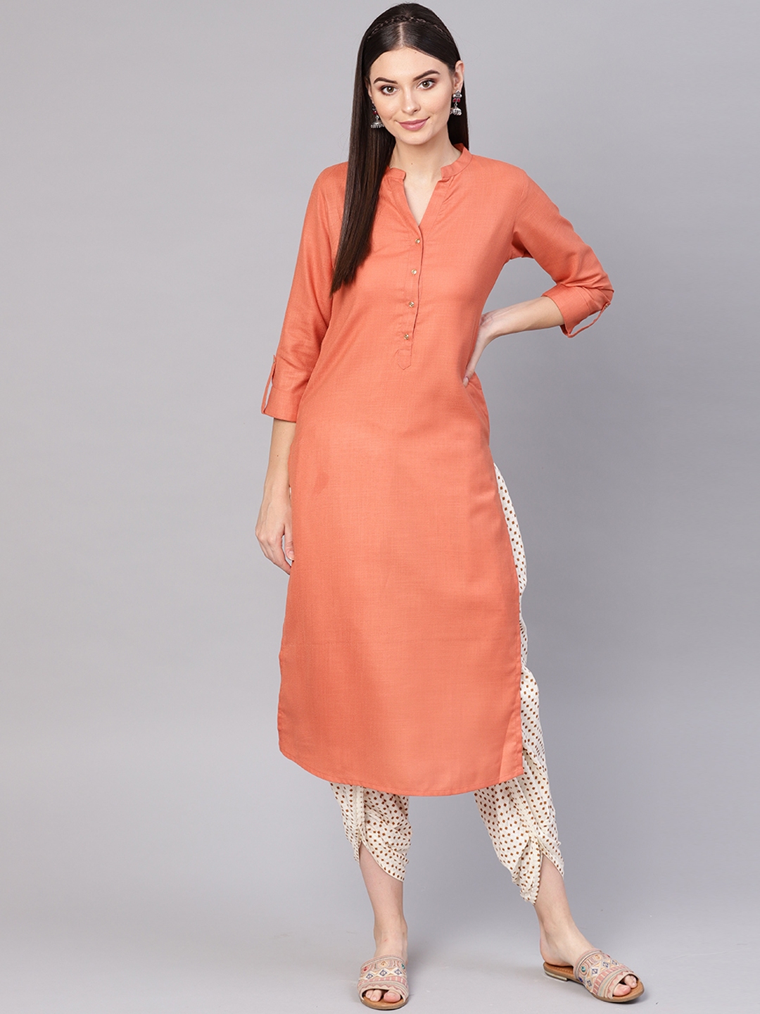 rust orange kurti