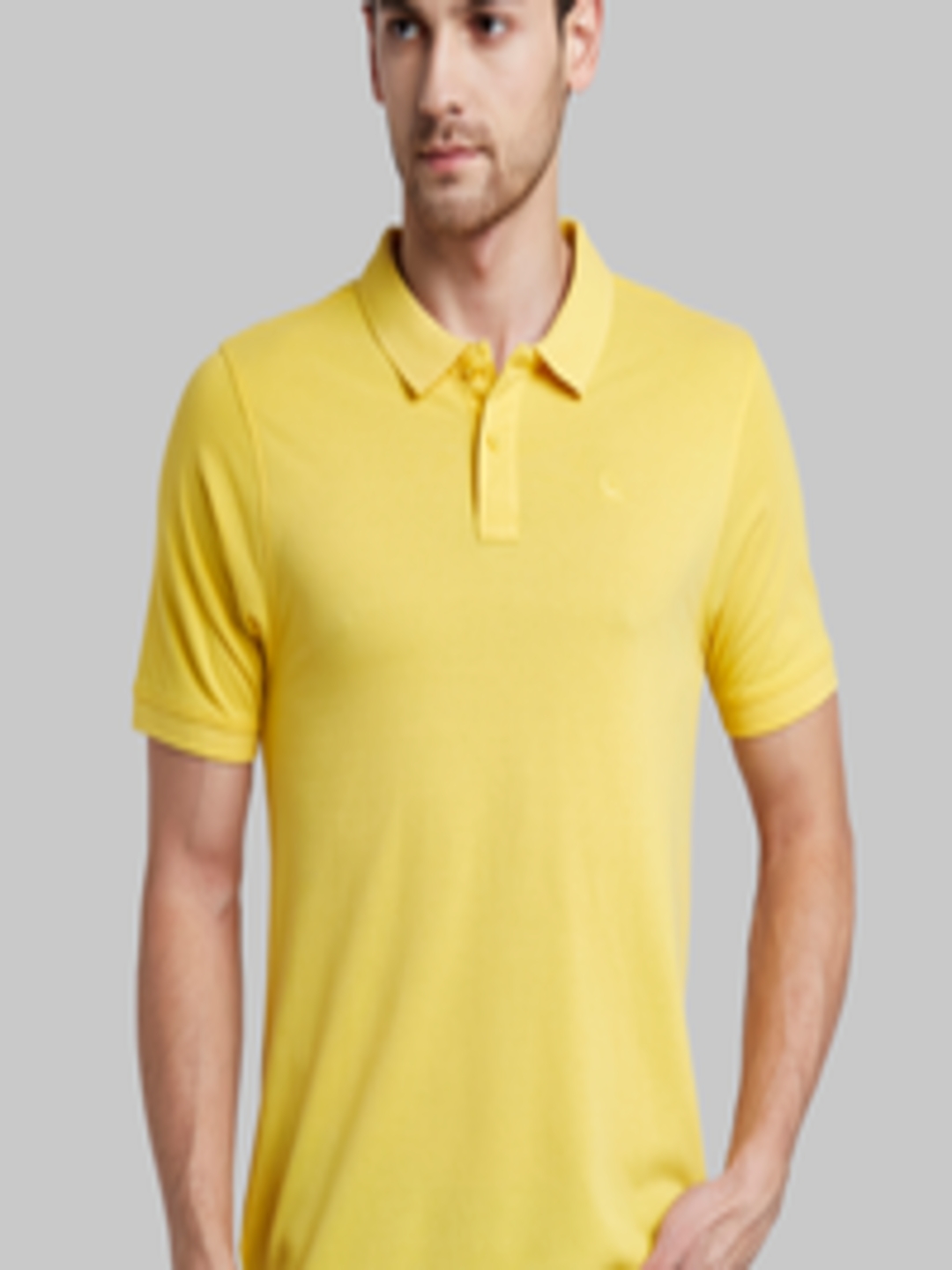 Buy Parx Men Yellow Solid Polo Collar T Shirt - Tshirts for Men ...