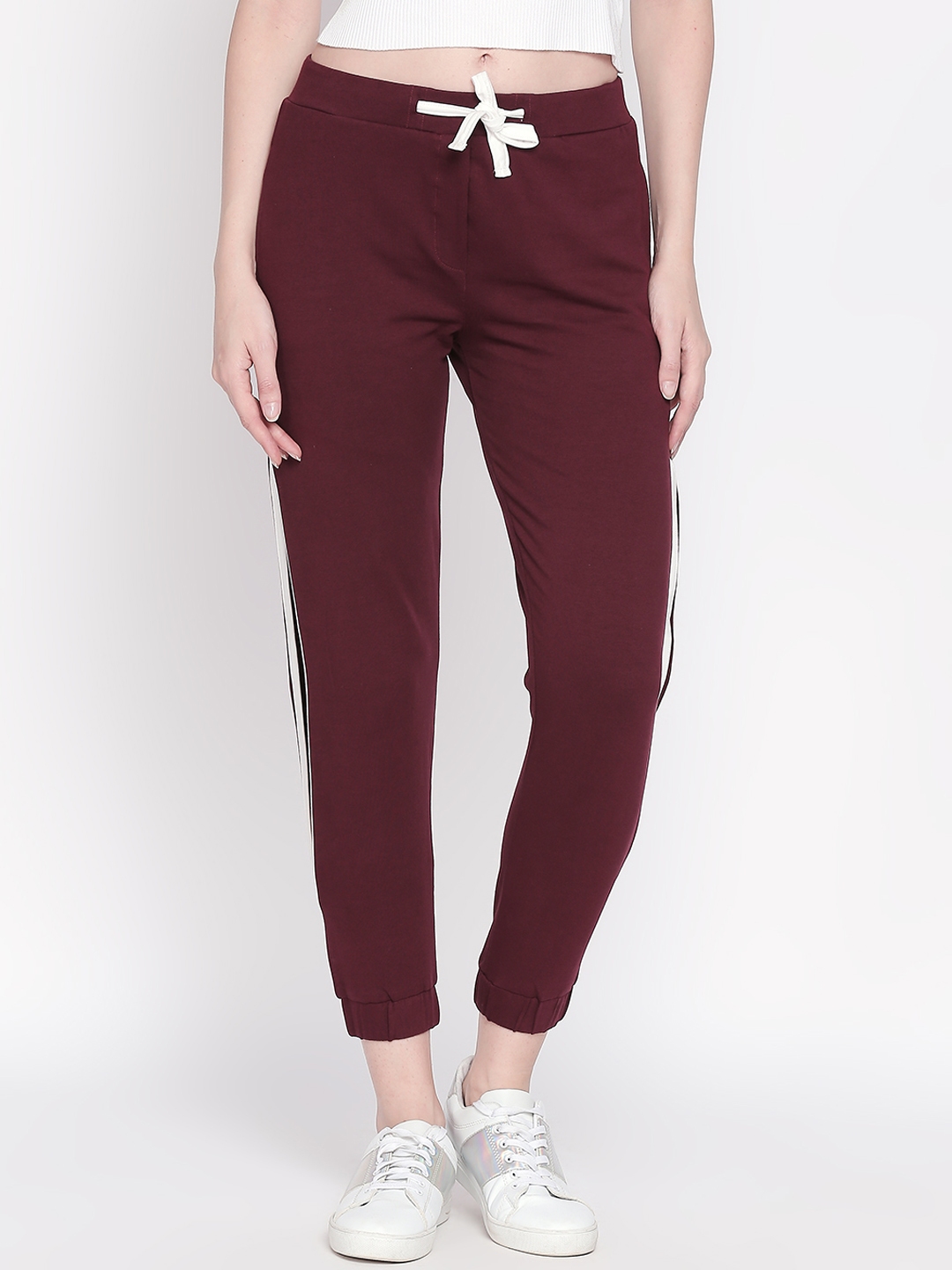 Buy ANWAIND Women Maroon Solid Joggers - Track Pants for Women 11393112 ...