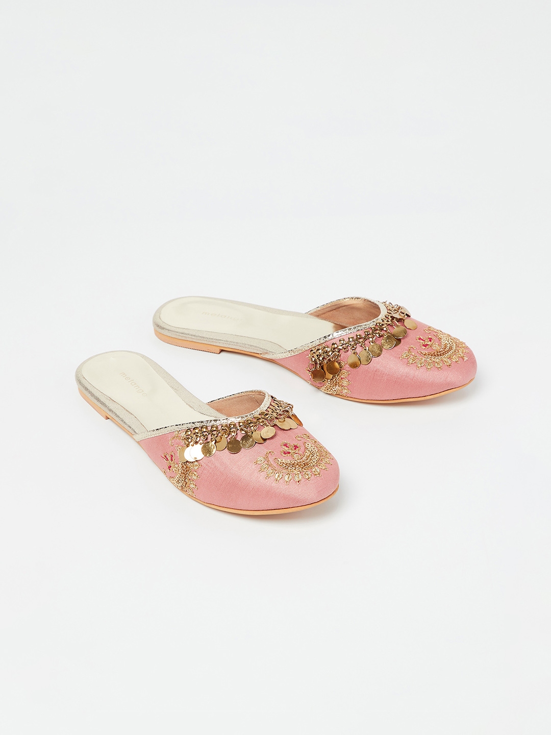 pink mule flats