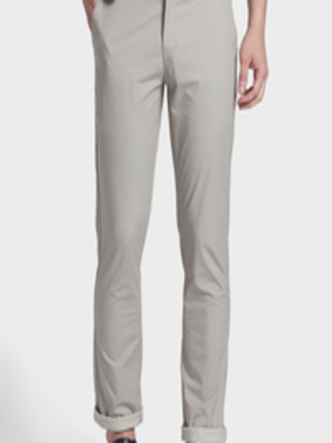 Buy ColorPlus Men Beige Regular Fit Solid Regular Trousers - Trousers ...