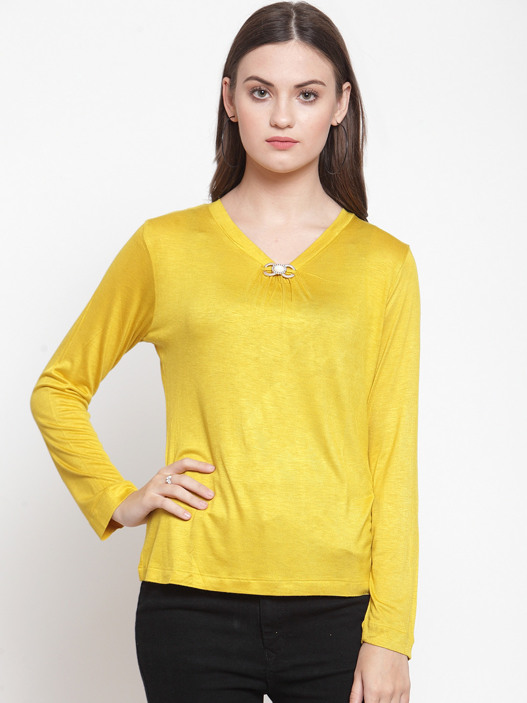 Buy Armure Women Yellow Solid Top Tops for Women 11399640 Myntra
